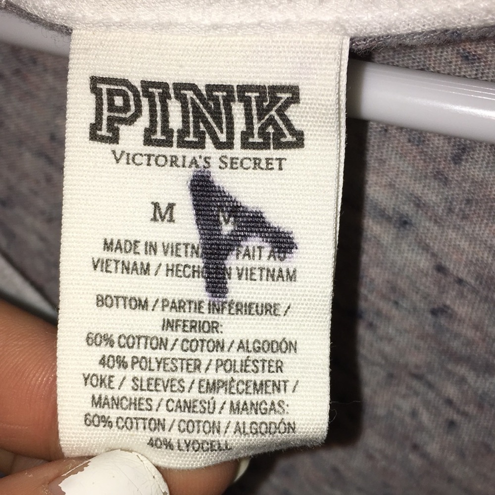 Pink Victoria’s Secret long sleeve shirt size MD colorful pink vs shirt top - Picture 5 of 6